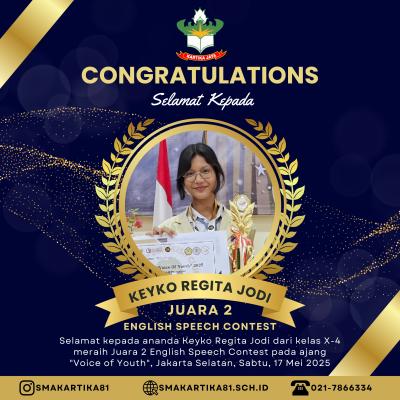 Keyko Juara 2 English Speech Contest