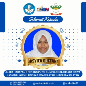 JASSYCA GUFTANI - JUARA HARAPAN 3 OLIMPIADE OLAHRAGA SISWA NASIONAL (O2SN) TINGKAT KOTA JAKARTA SELATAN 1
