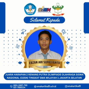 EBZAN ARI SUPRIYANTO - JUARA HARAPAN 2 RENANG PUTRA OLIMPIADE OLAHRAGA SISWA NASIONAL (02SN) TINGKAT KOTA JAKARTA SELATAN 1